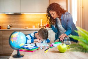 child with adhd struggling to complete work