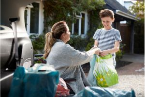 disabled woman and child unloading car