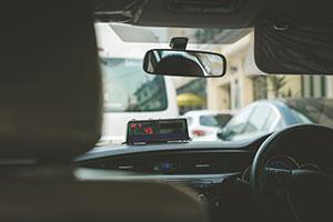 Back of an Ashford Taxi