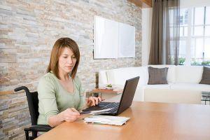 disabled person working from home